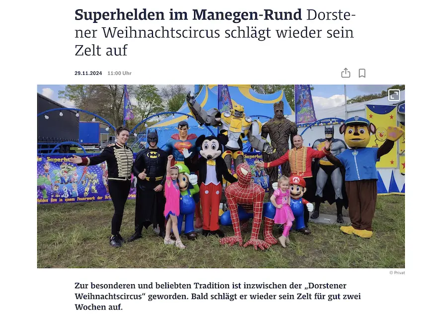 superhelden-circus_screenshot_2025-09-23_dorstener-zeitung_dorsten_superhelden-dorsten-weihnachtscircus-manege