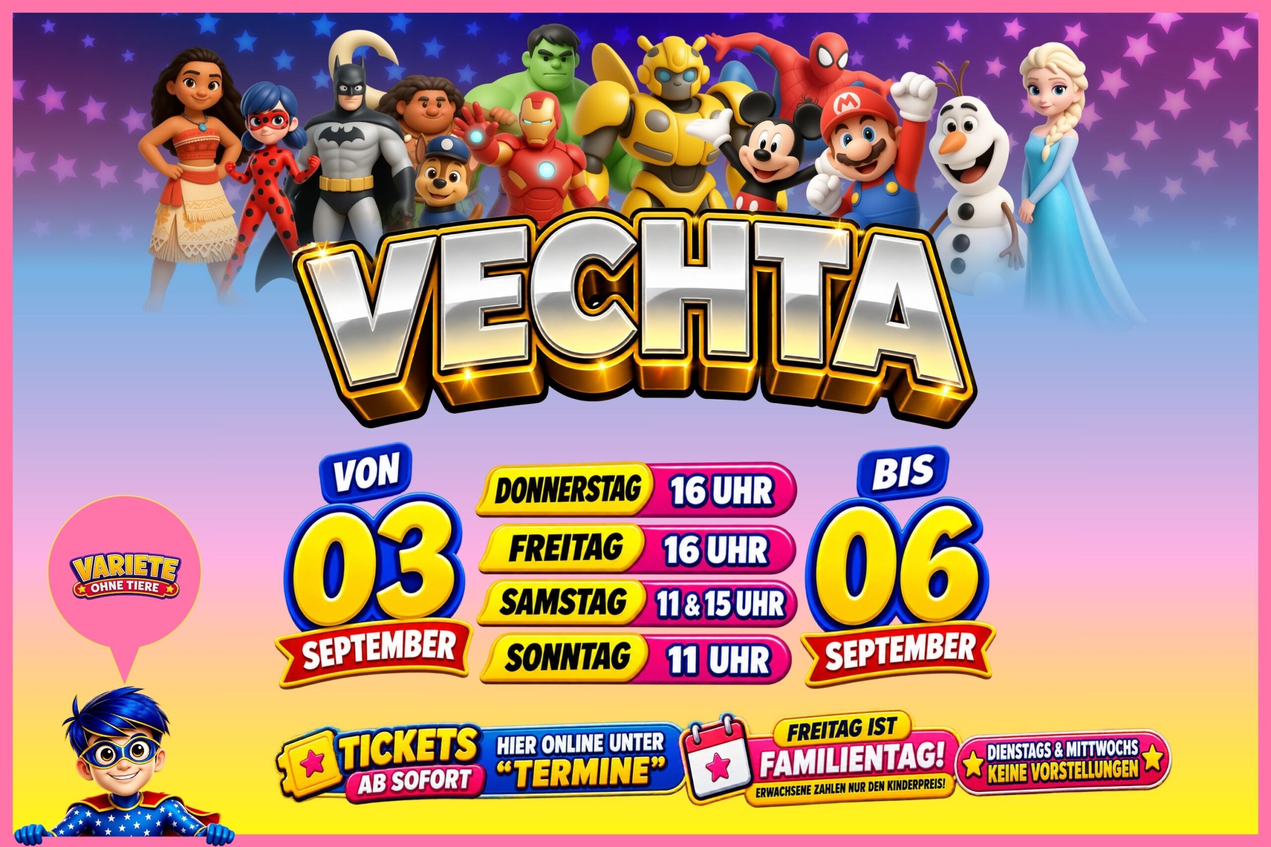 Superhelden Circus live in Vechta 🦸‍♂️🎪